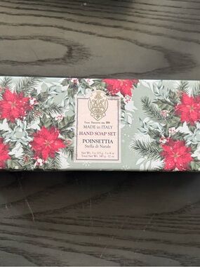 Poinsettia Hand Soap Set - Red Floral Gift Box